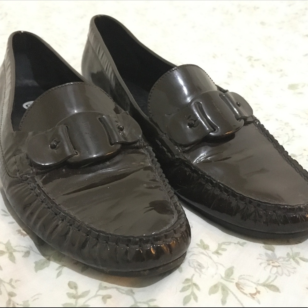 Ferragamo Brown Patent Leather Loafers